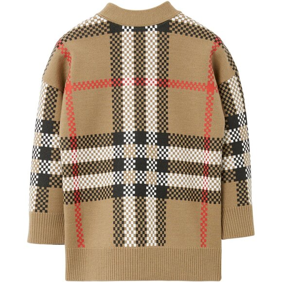 NWT Authentic  Burberry Kids Wool-Blend Check Cardigan - Picture 6 of 7